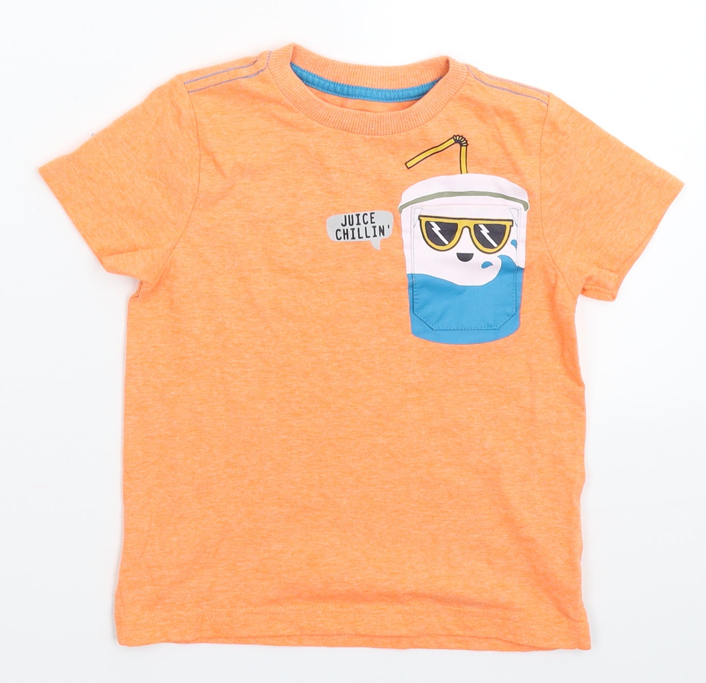 F&F Boys Orange   Basic T-Shirt Size 3-4 Years