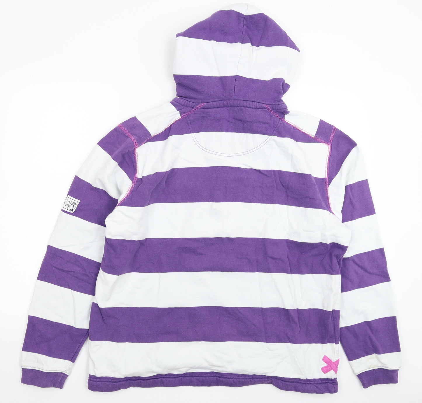 Lazy Jacks Mens Purple Striped  Pullover Hoodie Size L