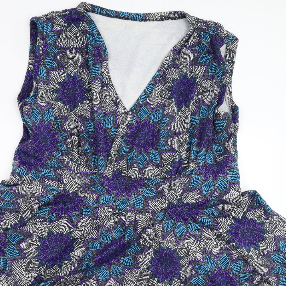 Preworn Womens Multicoloured Geometric  Fit & Flare  Size 24