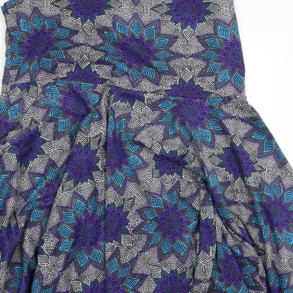 Preworn Womens Multicoloured Geometric  Fit & Flare  Size 24