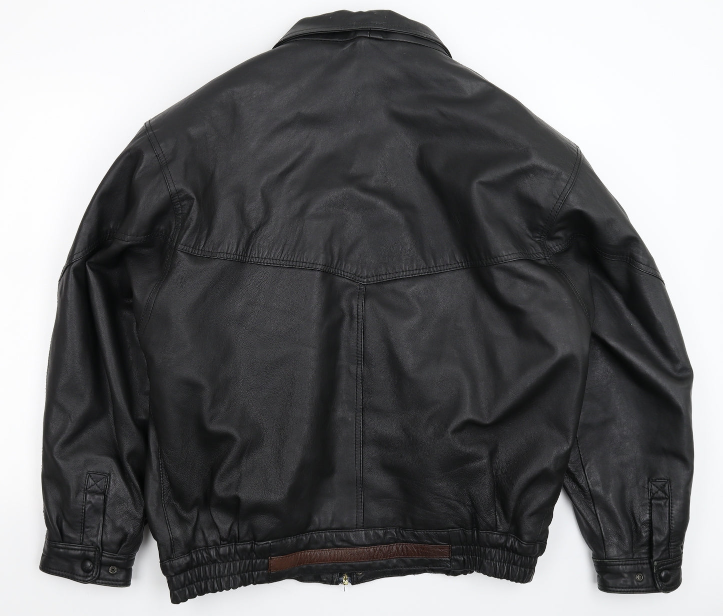 Real Leather Mens Black   Jacket  Size L