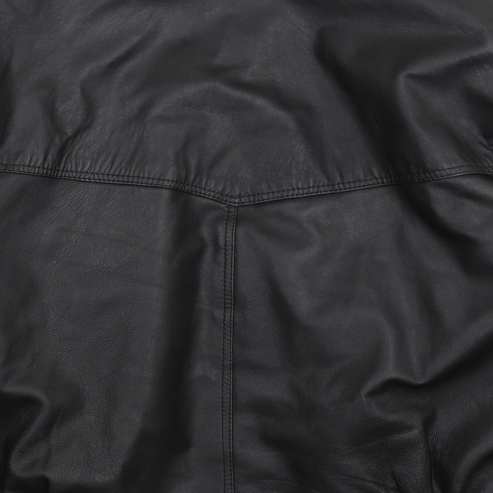 Real Leather Mens Black   Jacket  Size L