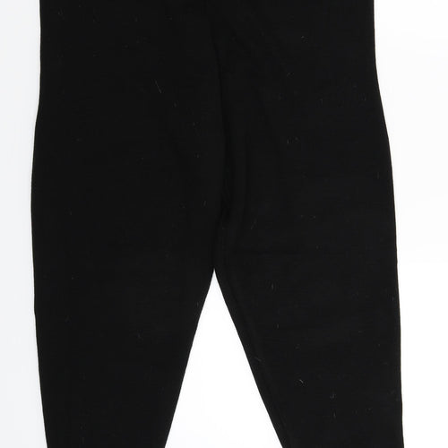 Preworn Womens Black  Knit Cropped Trousers Size L L26 in
