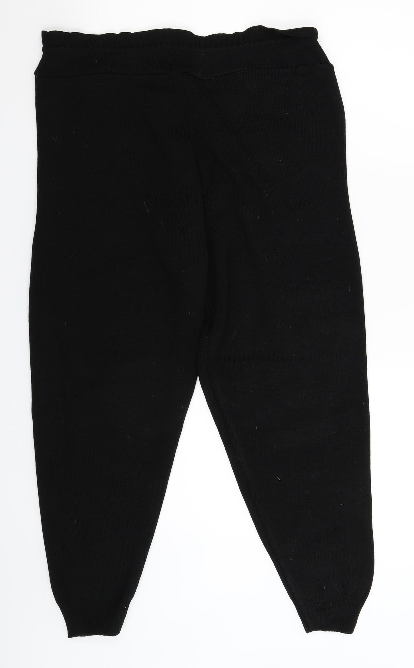 Preworn Womens Black  Knit Cropped Trousers Size L L26 in