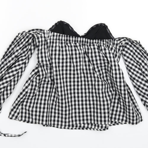 New Look Womens Multicoloured Check  Basic Blouse Size 8