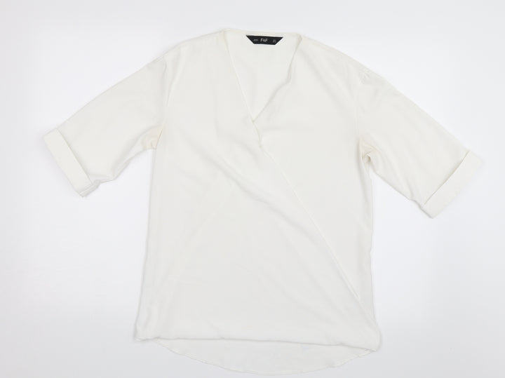 F&F Womens White Basic Blouse Size S