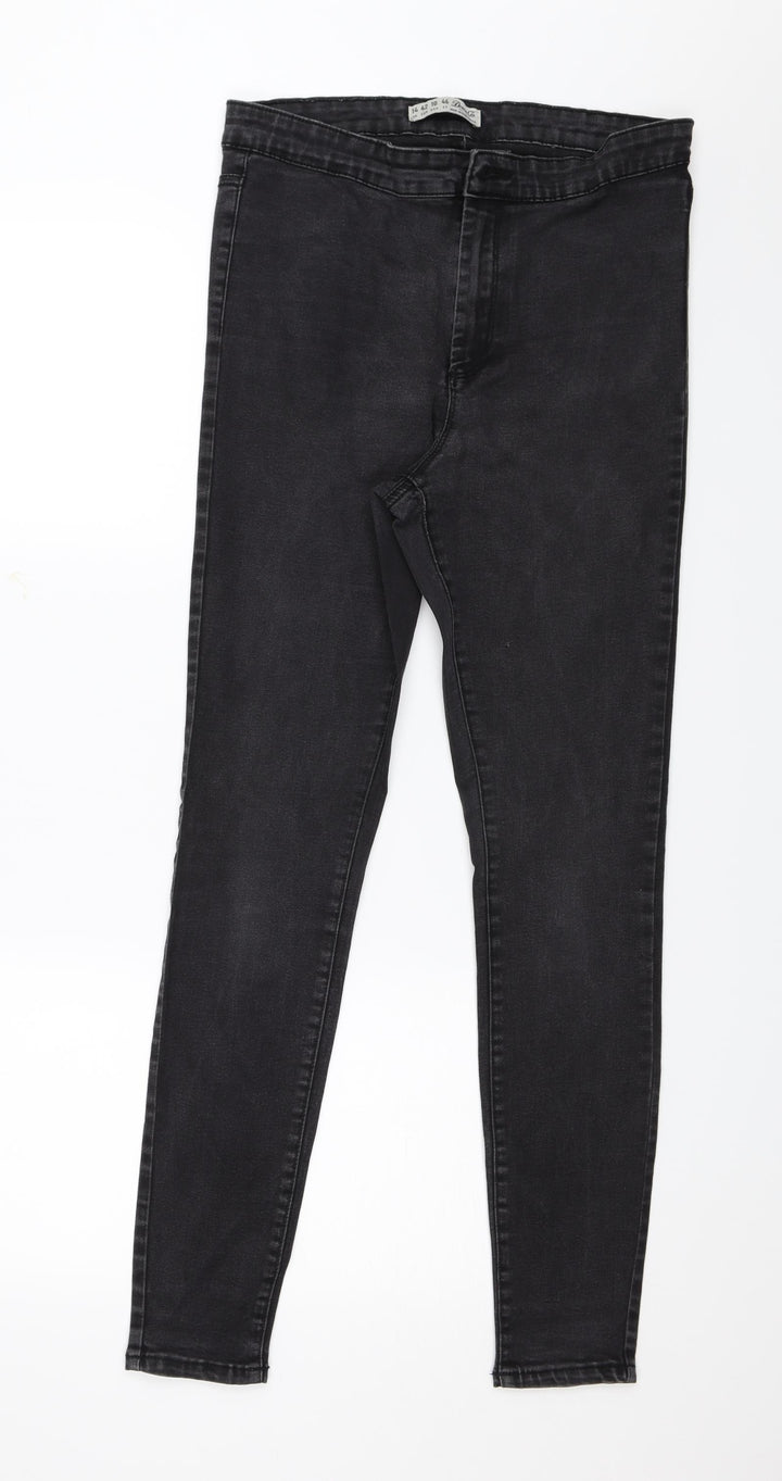 Denim & Co. Womens Black Denim Skinny Jeans Size 14 L28 in