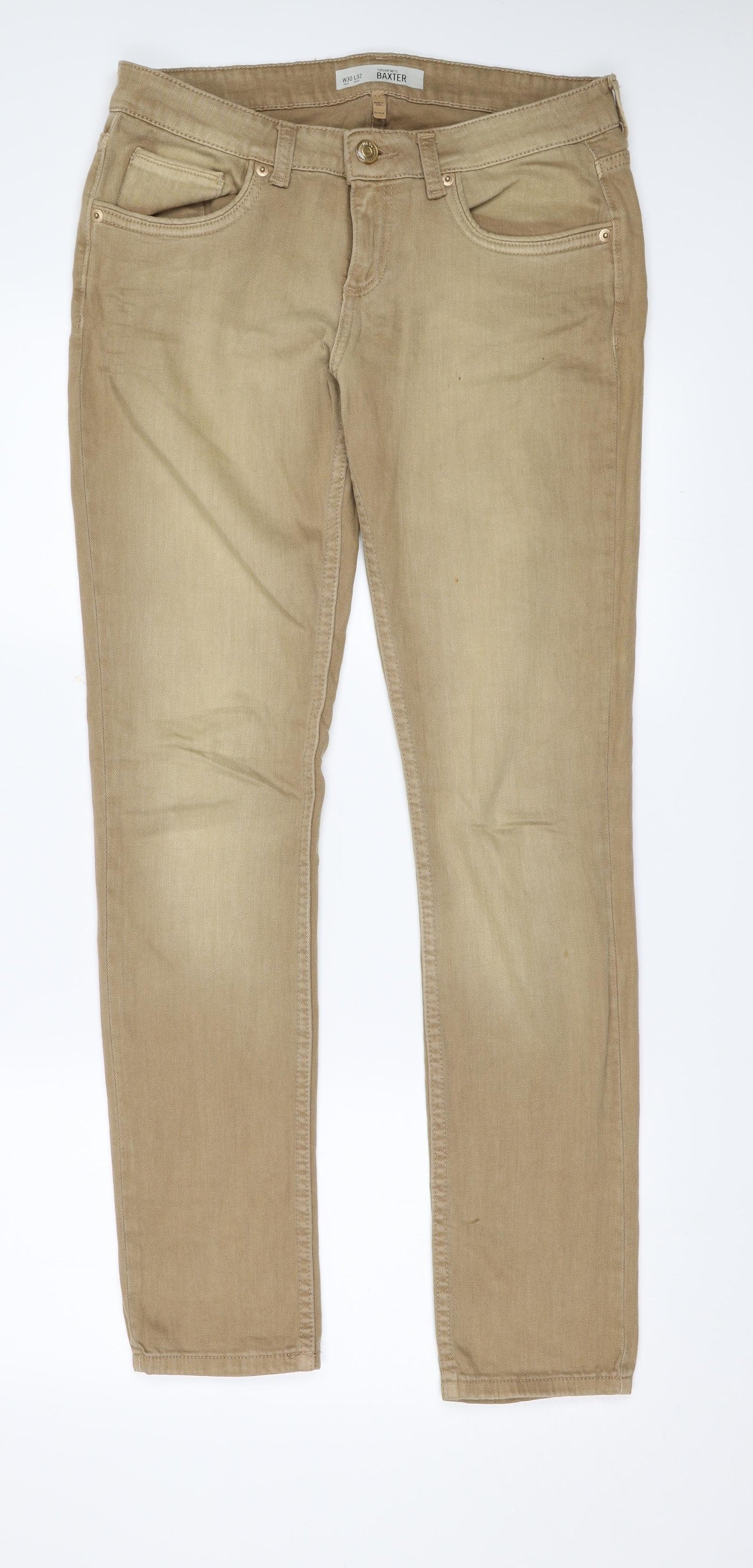 Topshop Womens Beige   Bootcut Jeans Size 30 L30 in
