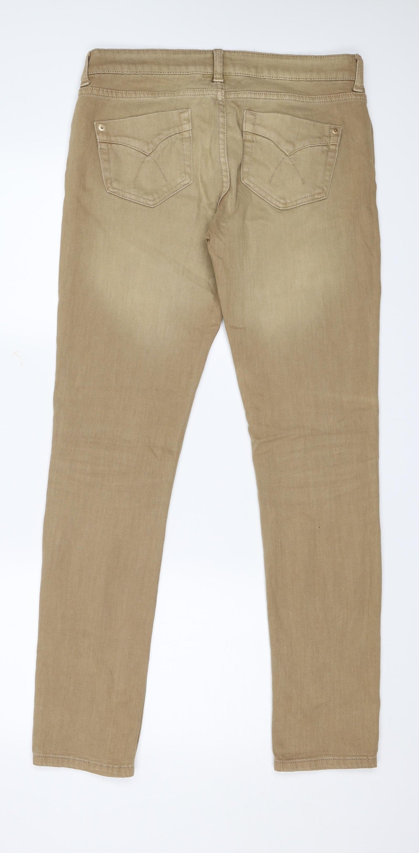 Topshop Womens Beige   Bootcut Jeans Size 30 L30 in
