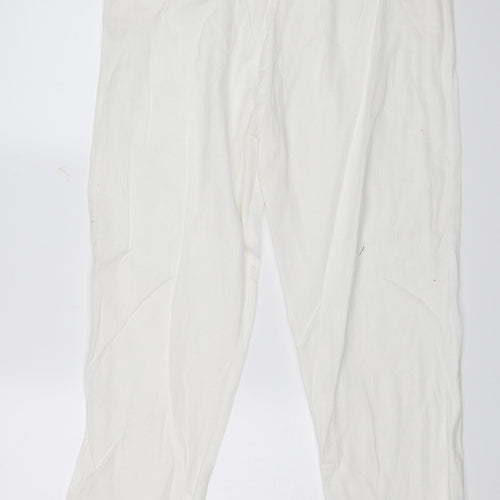 Boohoo Womens White   Capri Trousers Size 16 L29 in
