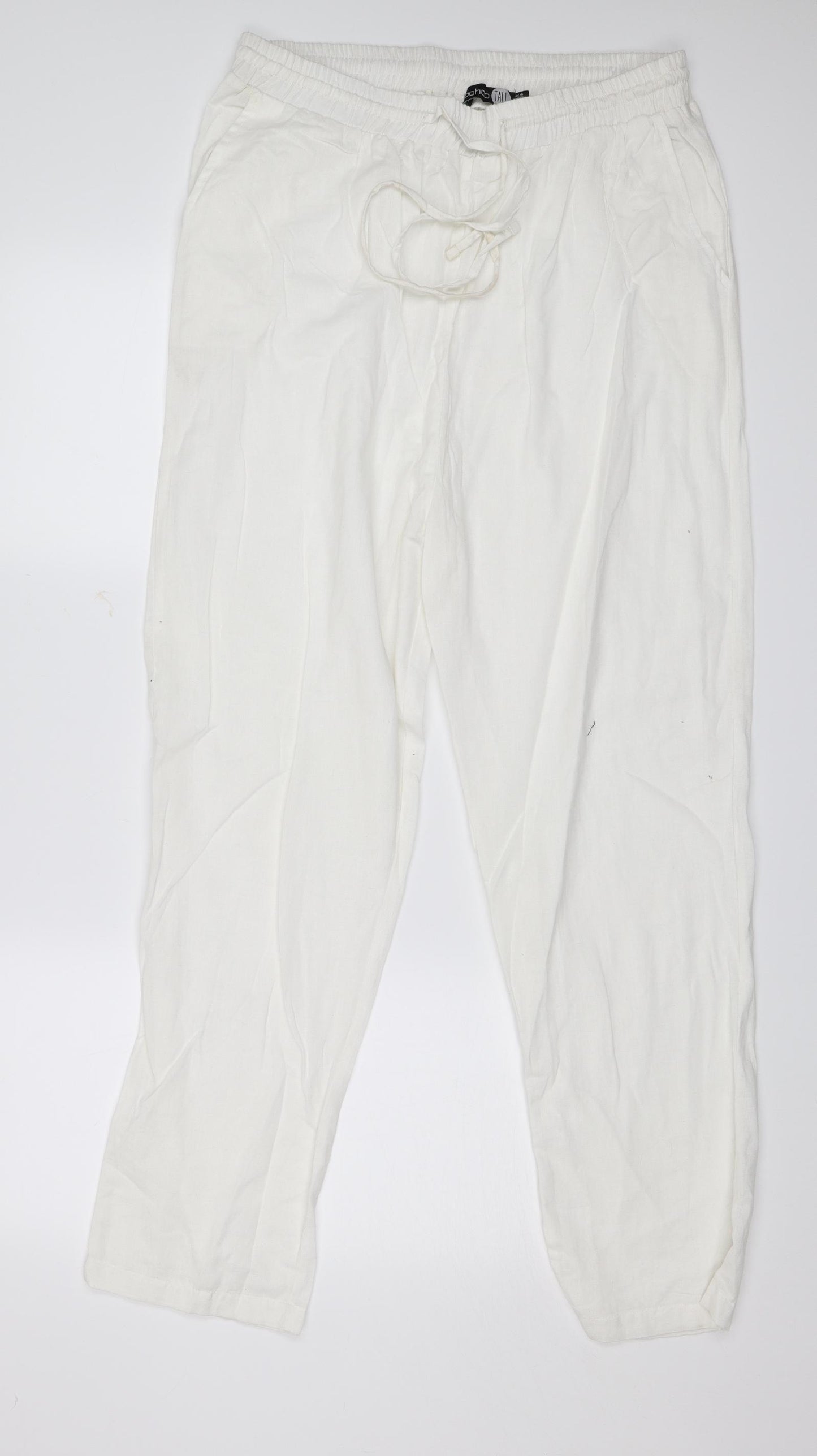 Boohoo Womens White   Capri Trousers Size 16 L29 in