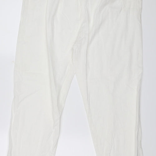 Boohoo Womens White   Capri Trousers Size 16 L29 in