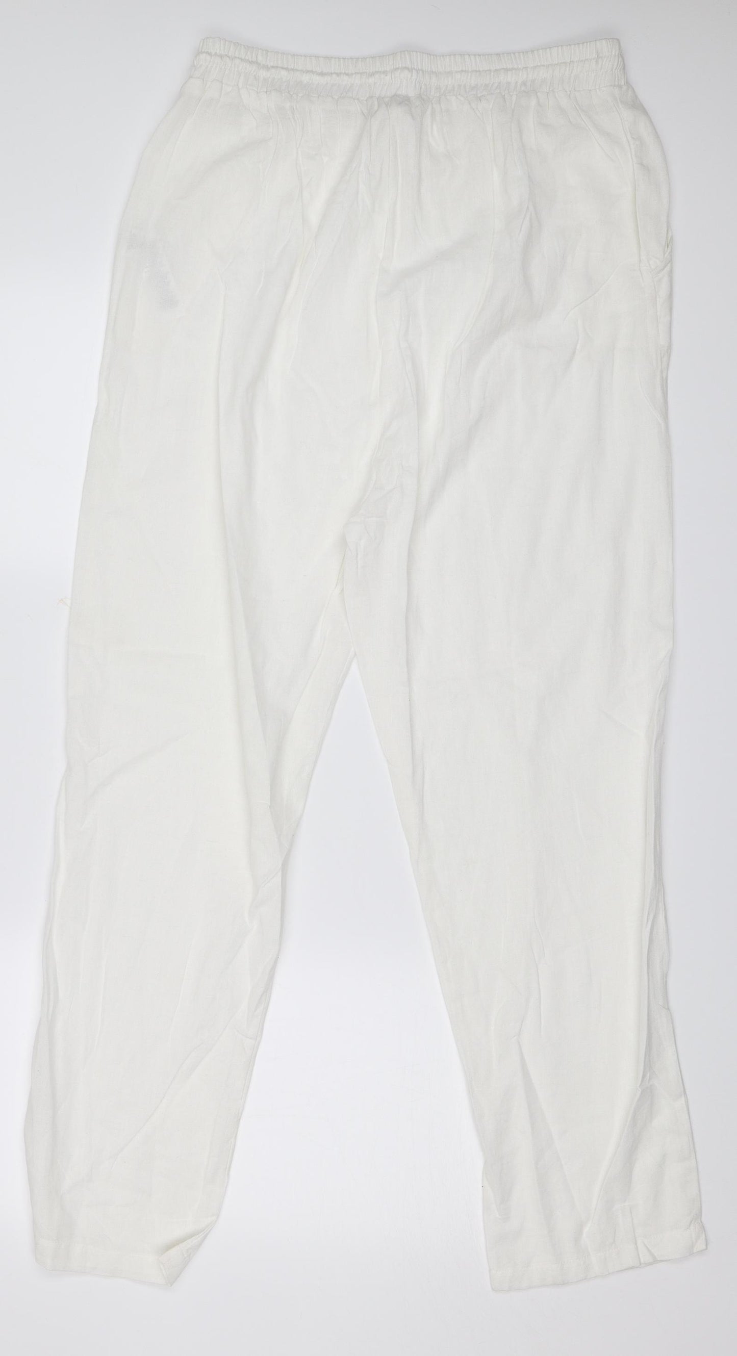 Boohoo Womens White   Capri Trousers Size 16 L29 in