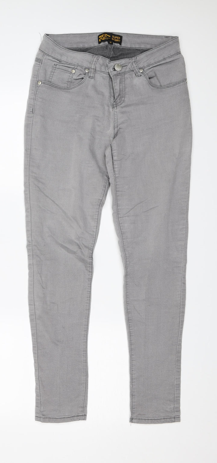 24/7 Womens Grey   Skinny Jeans Size 10 L28 in