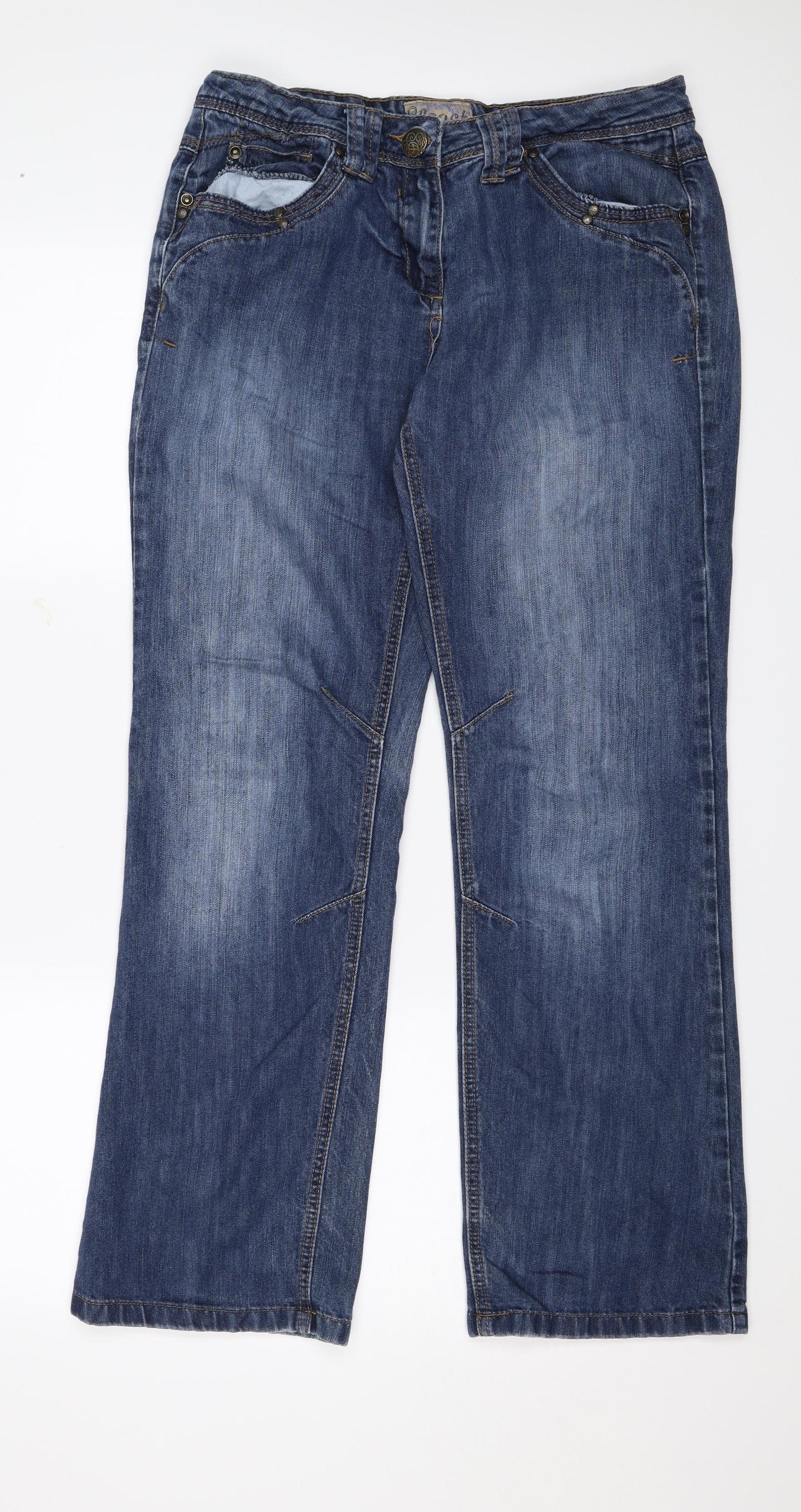 George Womens Blue  Denim Mom Jeans Size 12 L29 in