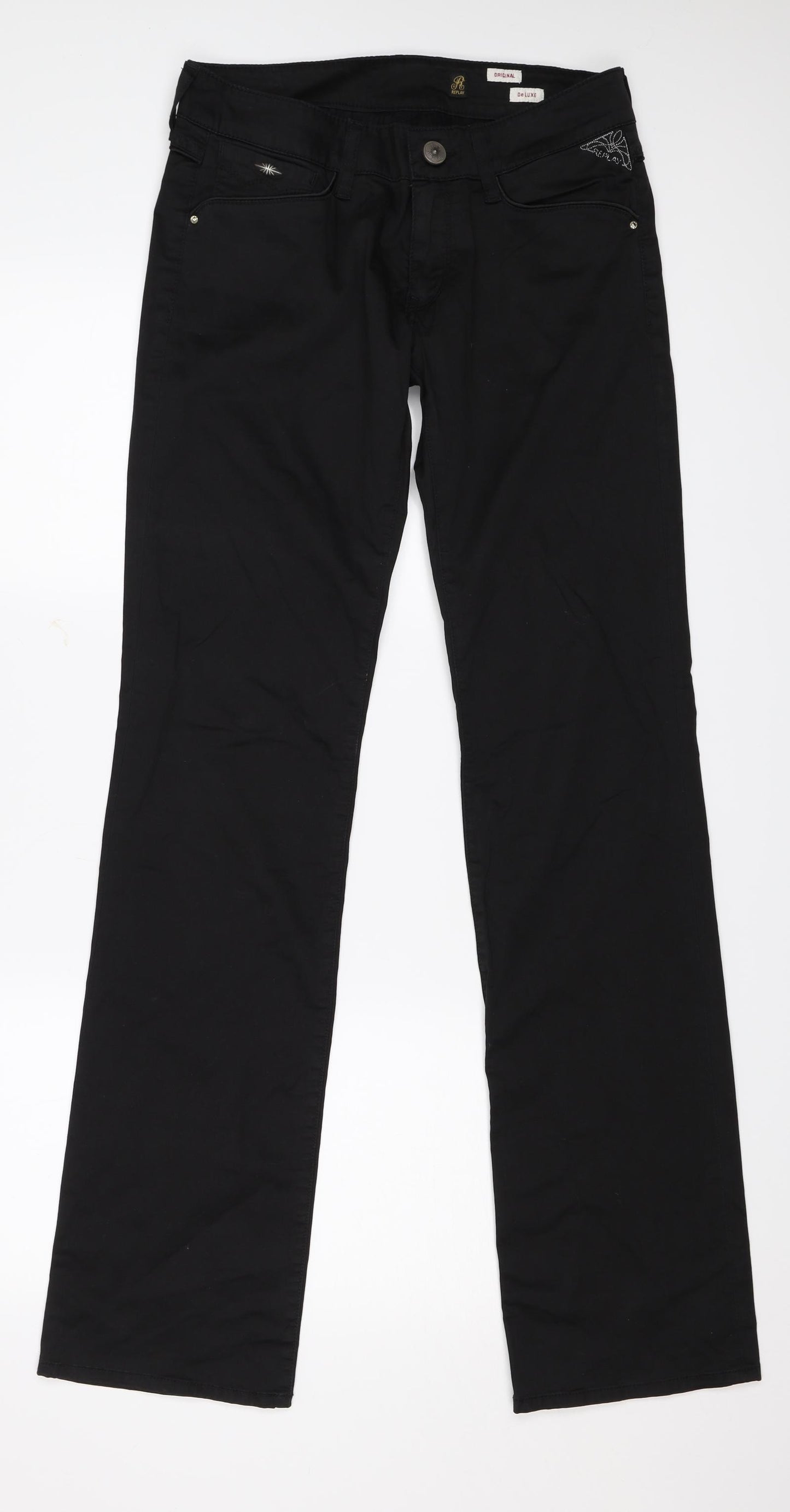 Replay Womens Black   Straight Jeans Size 29 L34 in