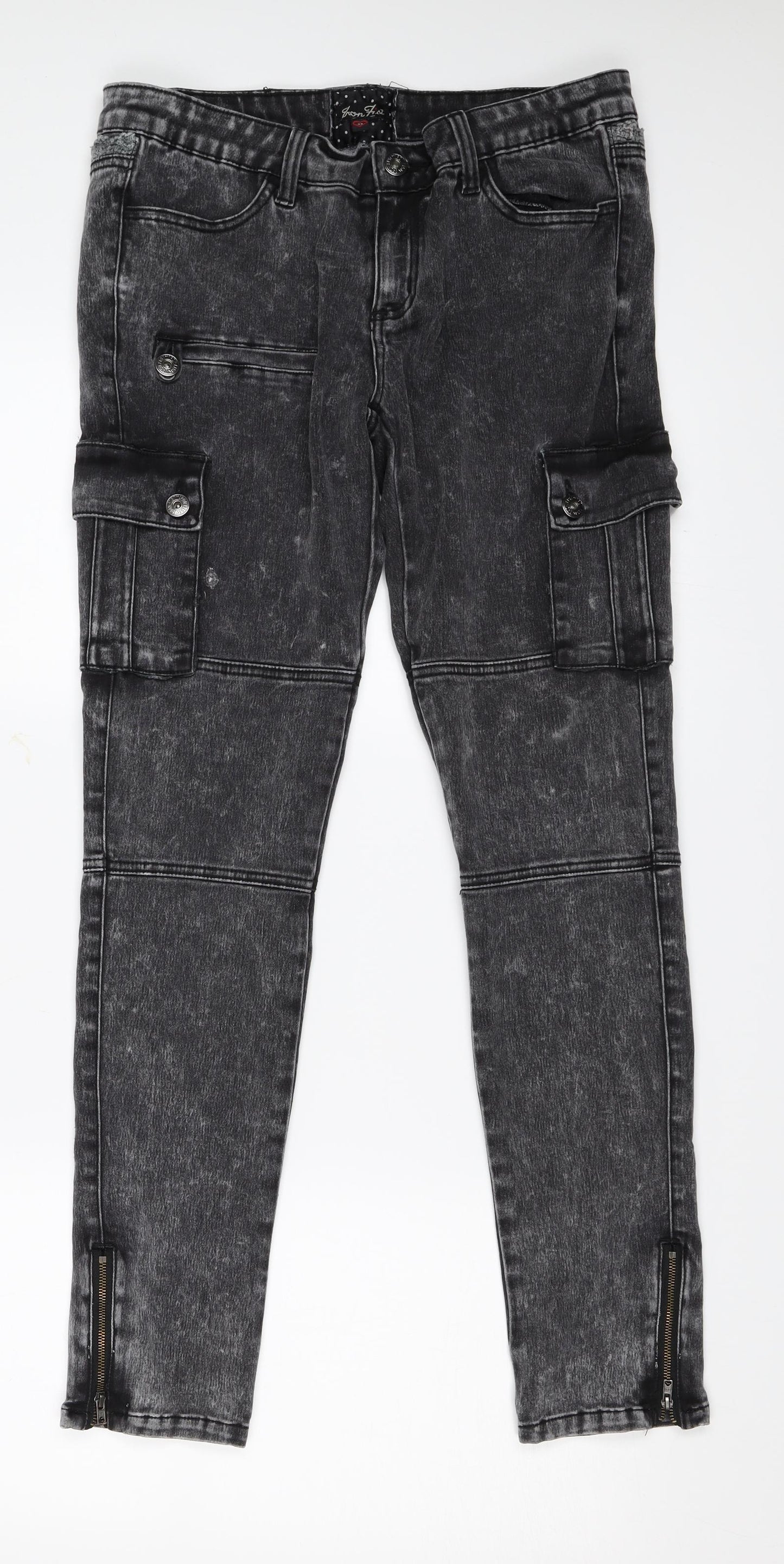 Preworn Womens Black  Denim Straight Jeans Size 32 L29 in