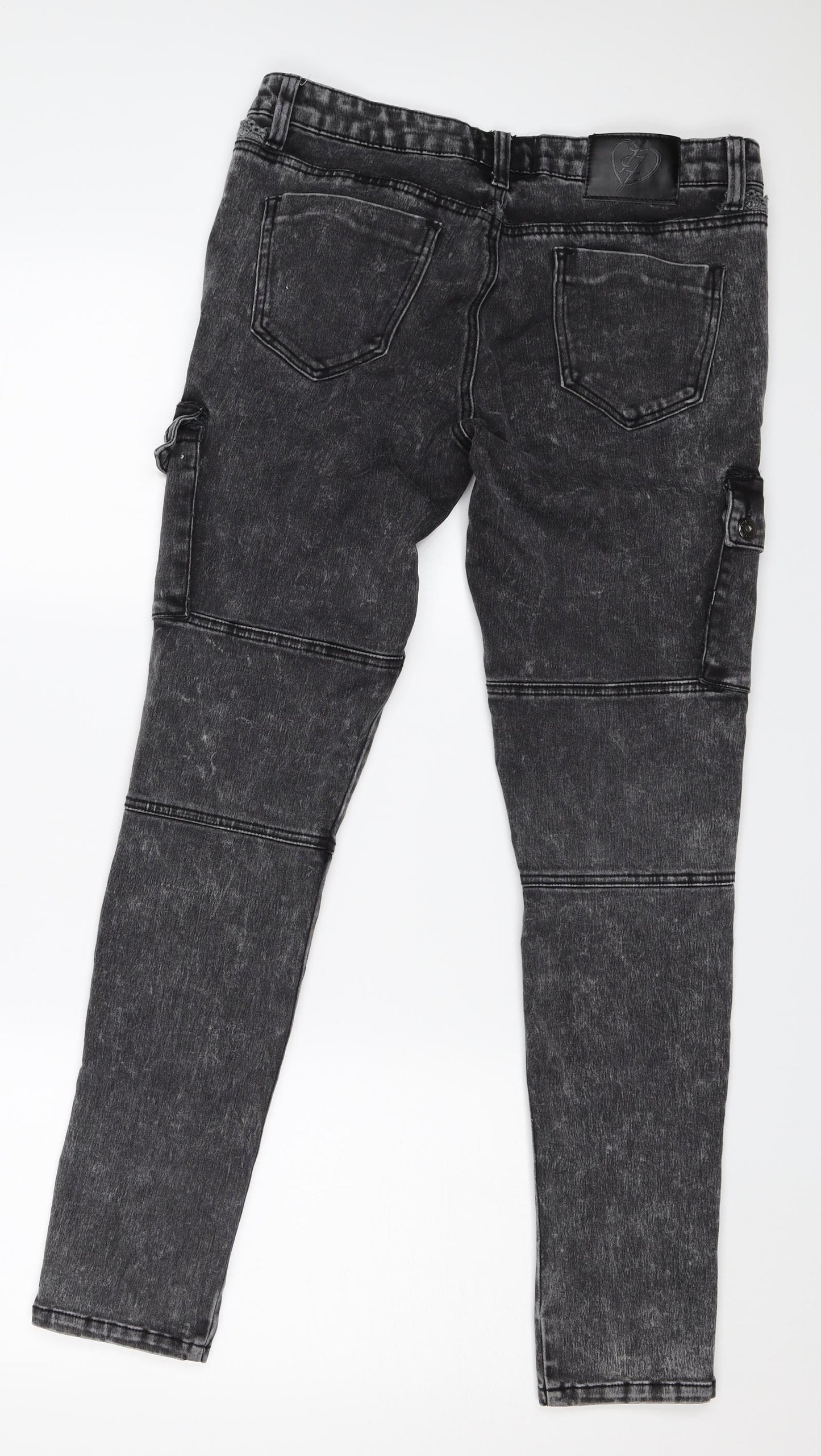Preworn Womens Black  Denim Straight Jeans Size 32 L29 in