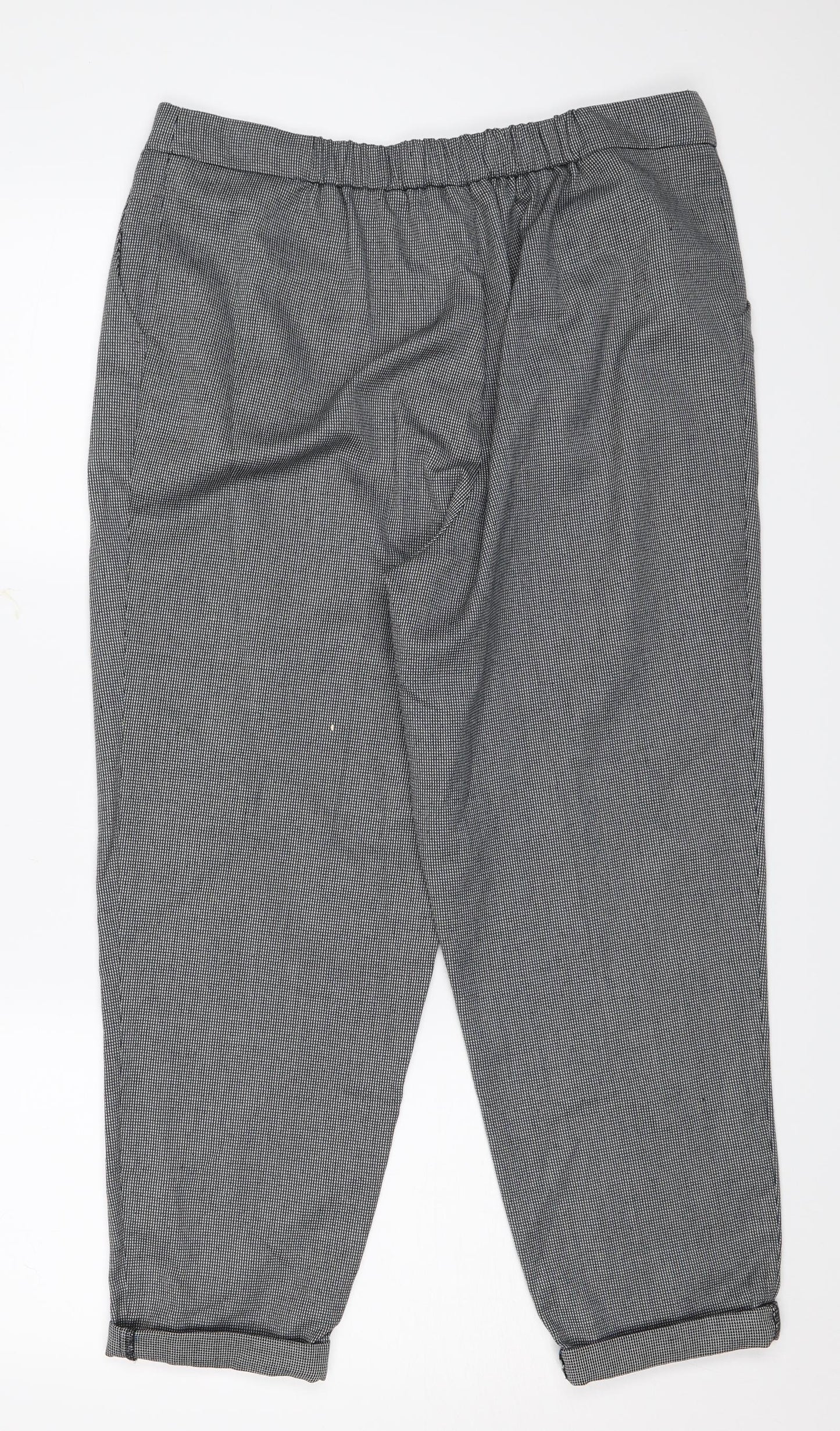 New Look Womens Grey Check  Trousers  Size 14 L23 in