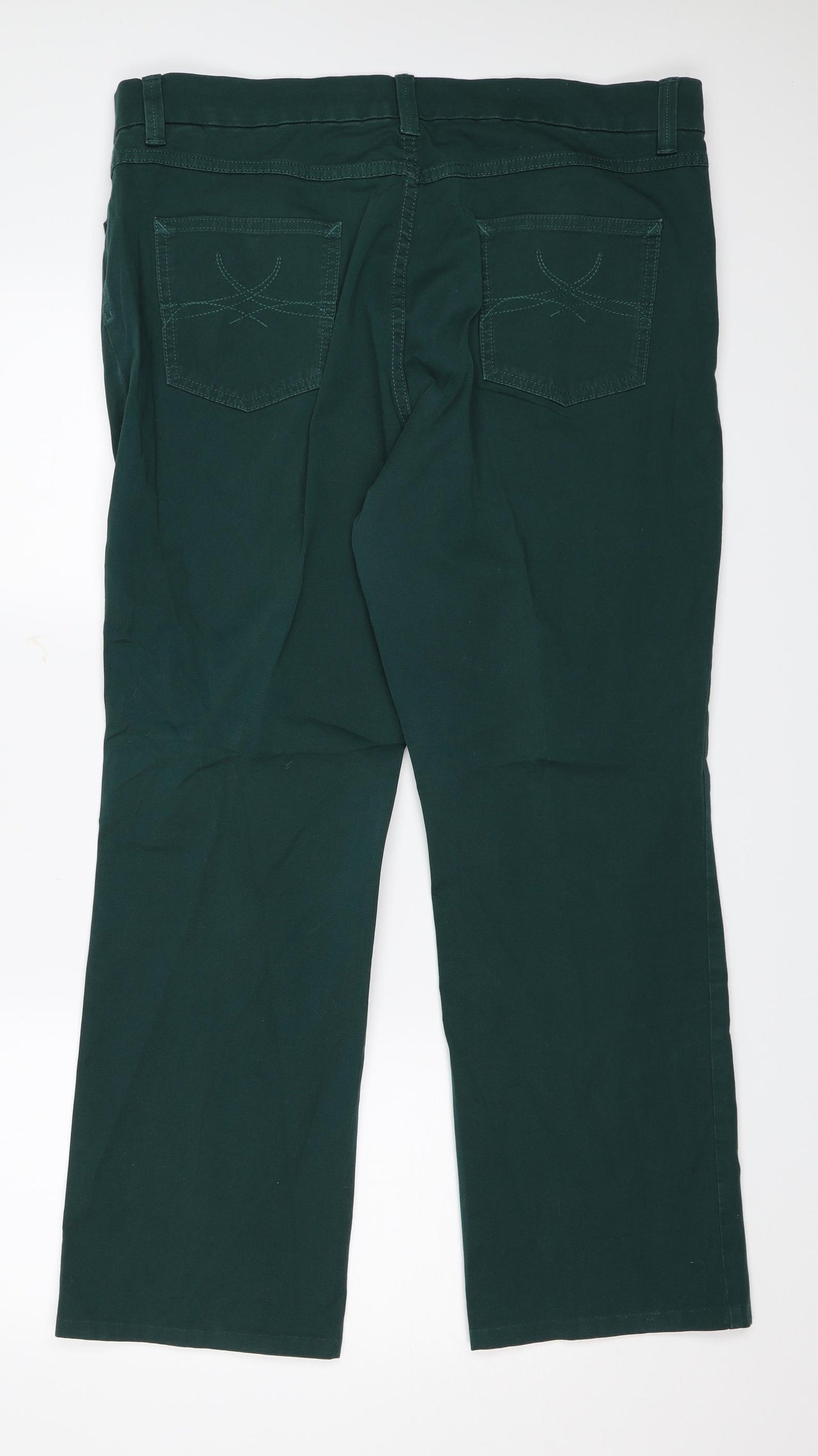 M&S Womens Green   Trousers  Size 18 L25 in