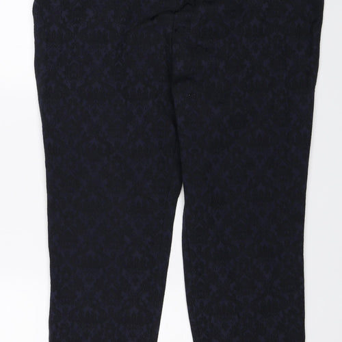 F&F Womens Blue Floral  Trousers  Size 14 L26.5 in