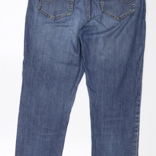M&S Womens Blue  Denim Straight Jeans Size 12 L26 in