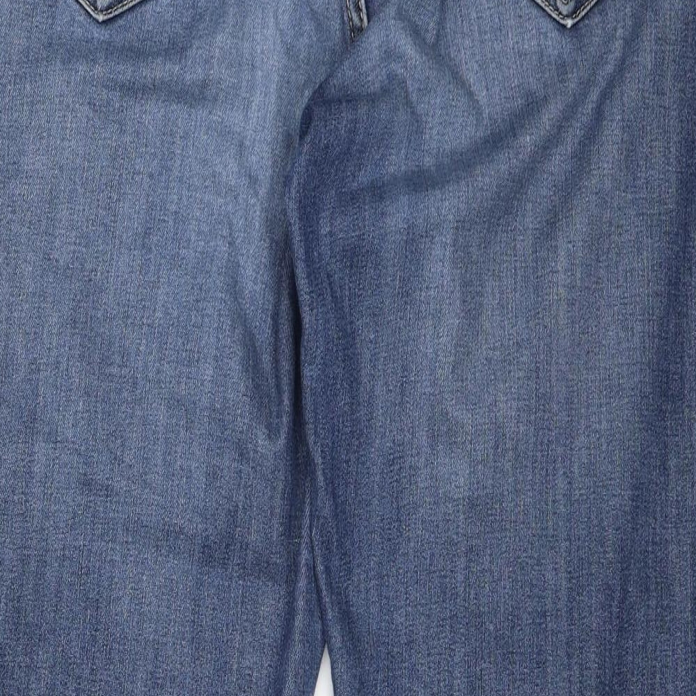 M&S Womens Blue  Denim Straight Jeans Size 12 L26 in