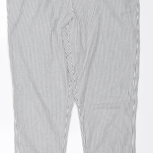 NEXT Womens White Striped  Trousers  Size 14 L27 in