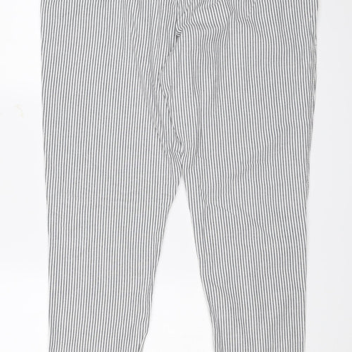 NEXT Womens White Striped  Trousers  Size 14 L27 in