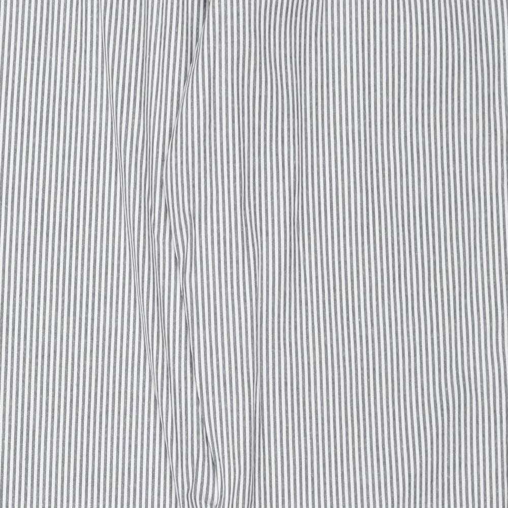 NEXT Womens White Striped  Trousers  Size 14 L27 in