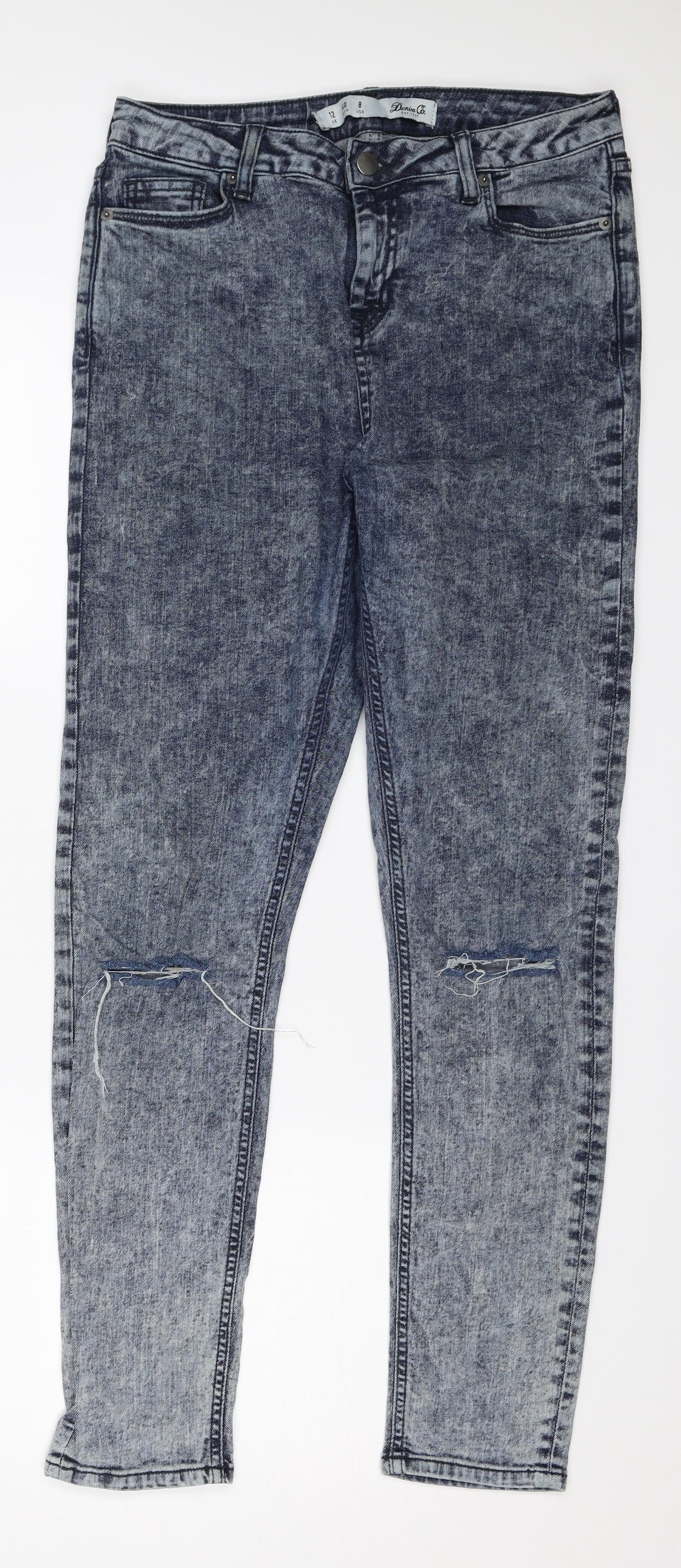 Denim & Co. Womens Blue  Denim Skinny Jeans Size 12 L28 in