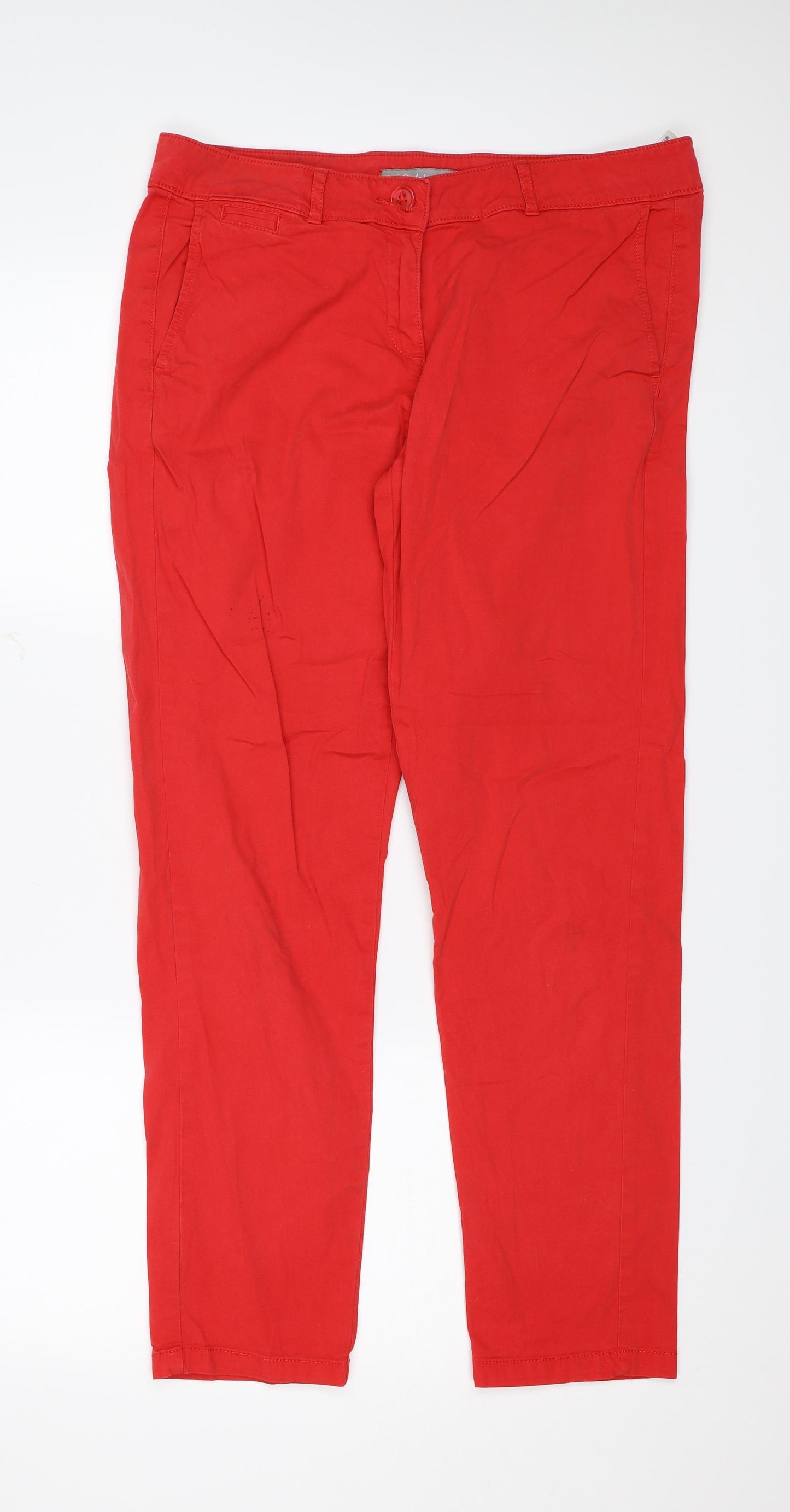 M&S Womens Red   Trousers  Size 12 L28 in