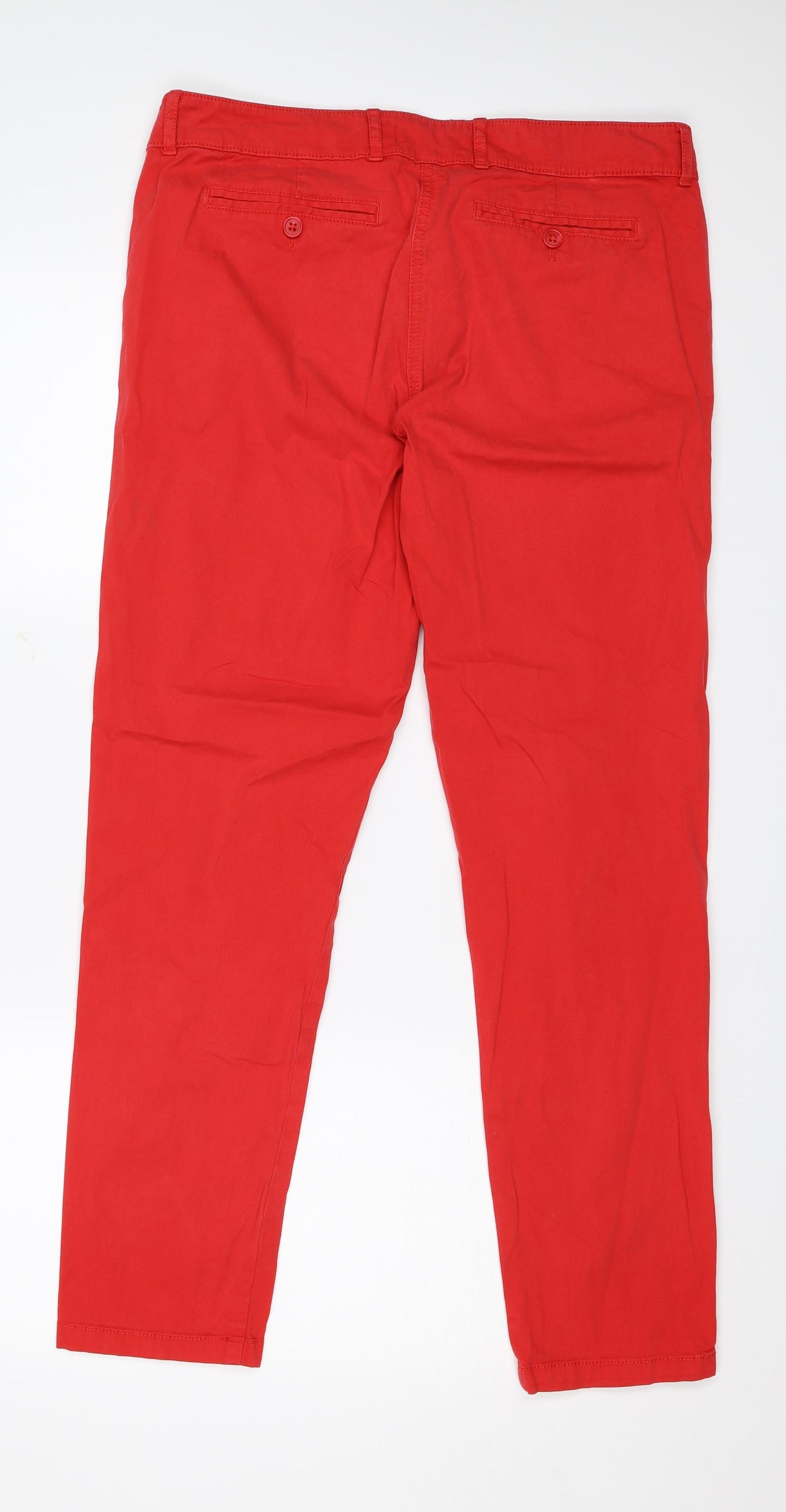 M&S Womens Red   Trousers  Size 12 L28 in