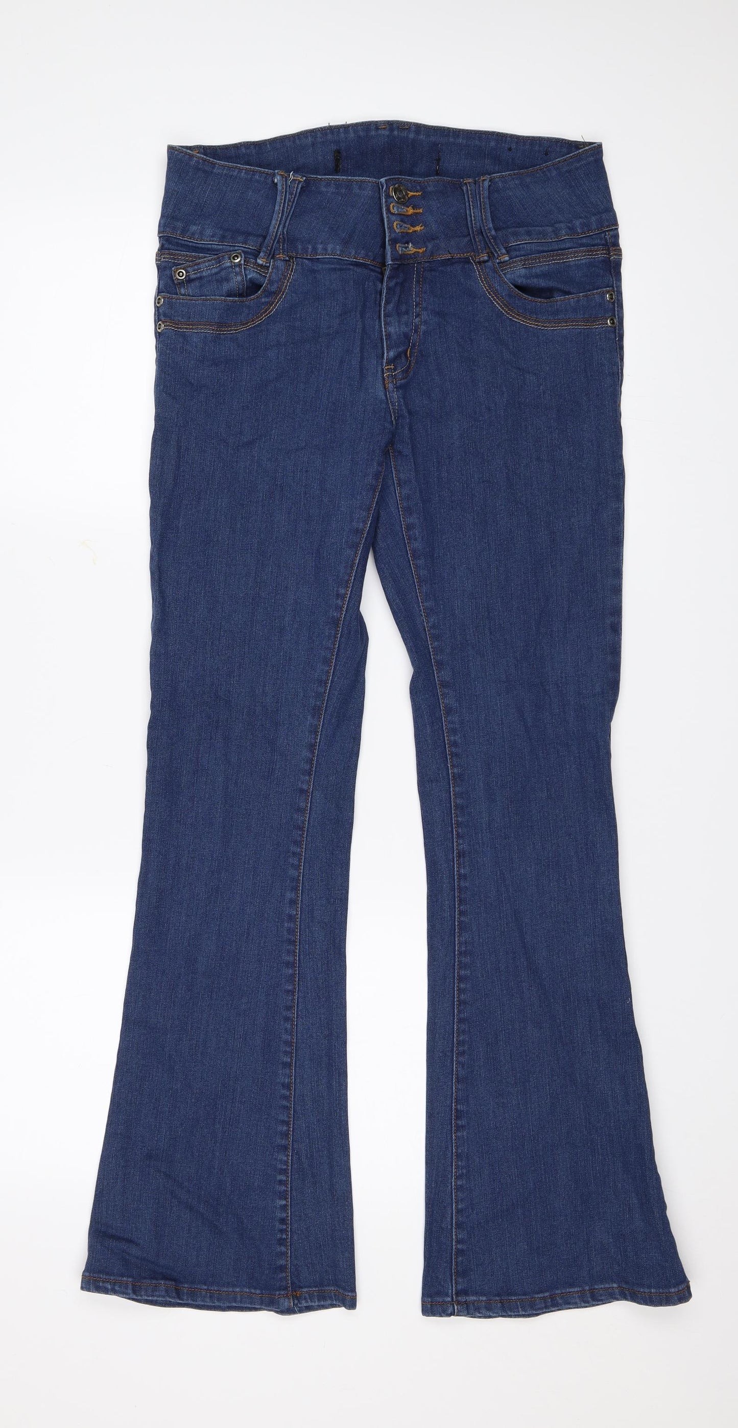 Primark Womens Blue  Denim Flared Jeans Size 12 L29 in
