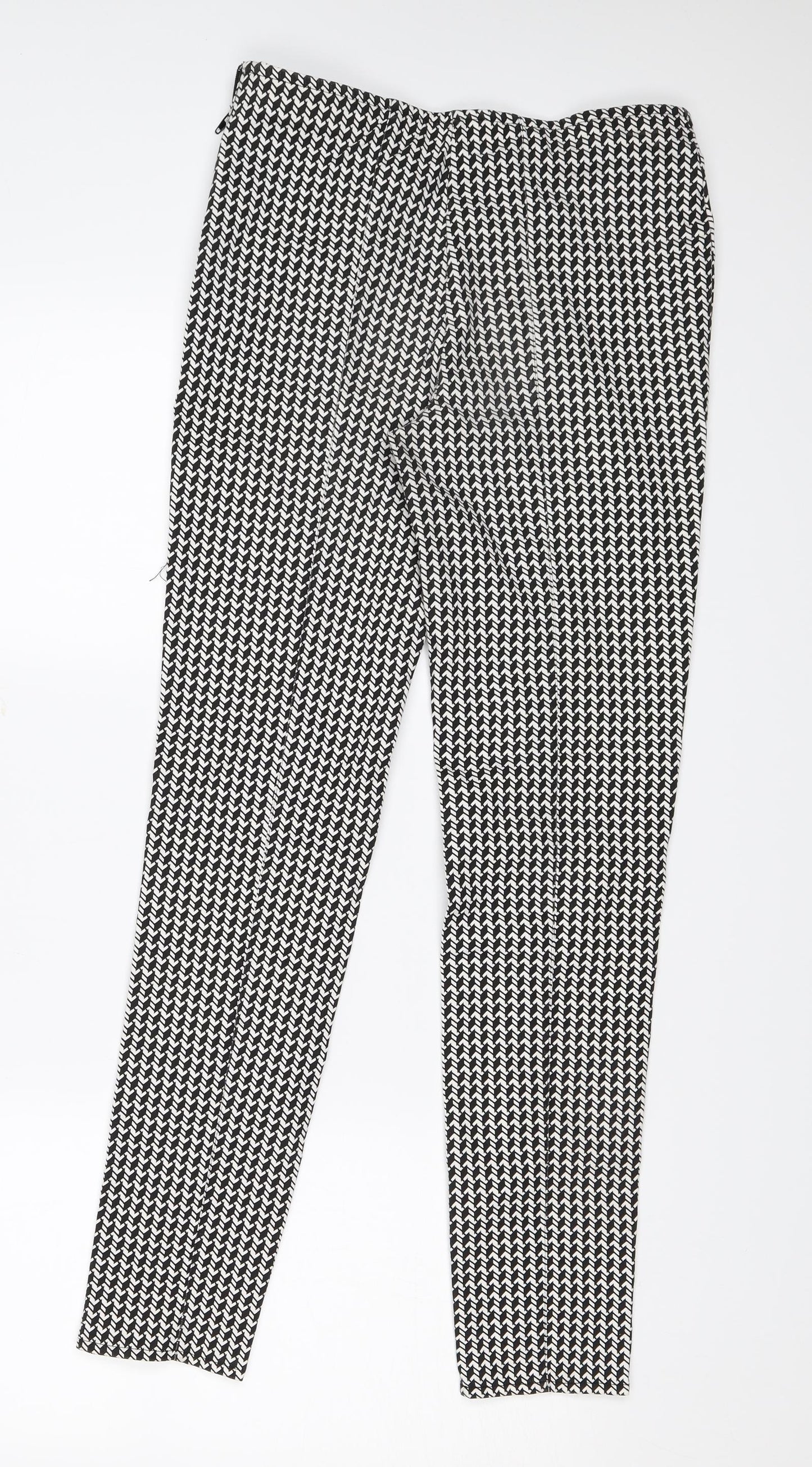 Atmosphere Womens Black Argyle/Diamond  Trousers  Size 8 L28 in