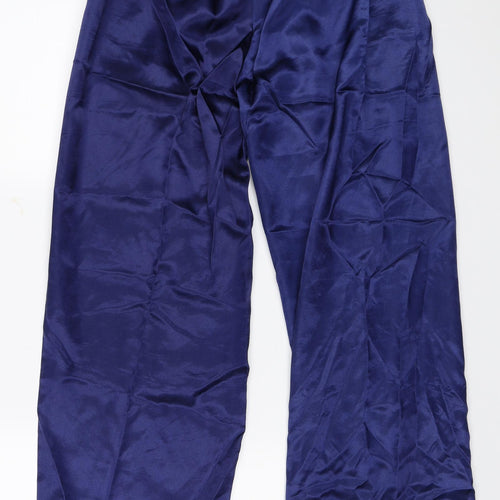 Preworn Womens Blue Solid  Capri Pyjama Pants Size 10