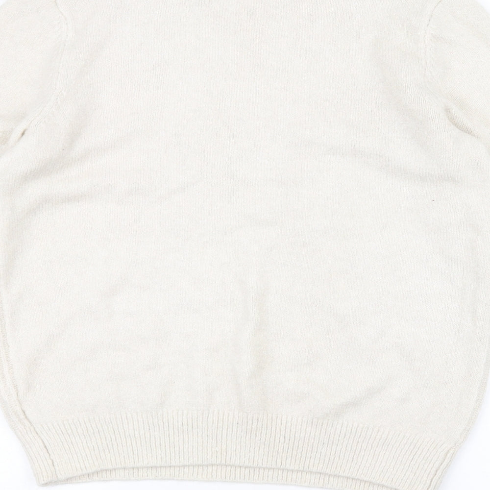Marks and Spencer Mens White  Knit Pullover Jumper Size M