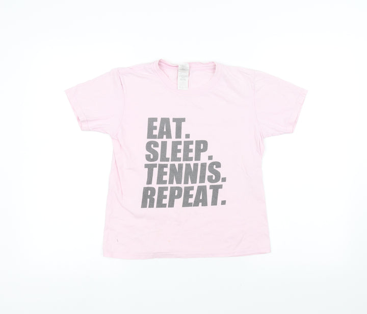 Gilden Girls Pink Basic T-Shirt Size L