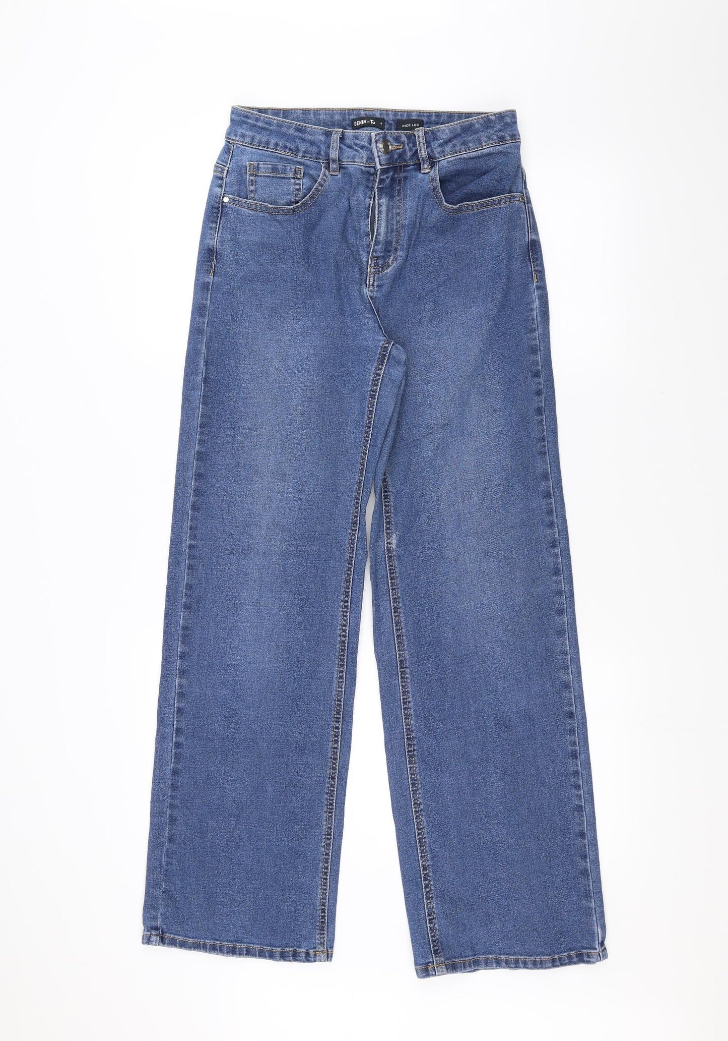 TU Womens Blue  Denim Straight Jeans Size 8 L28 in