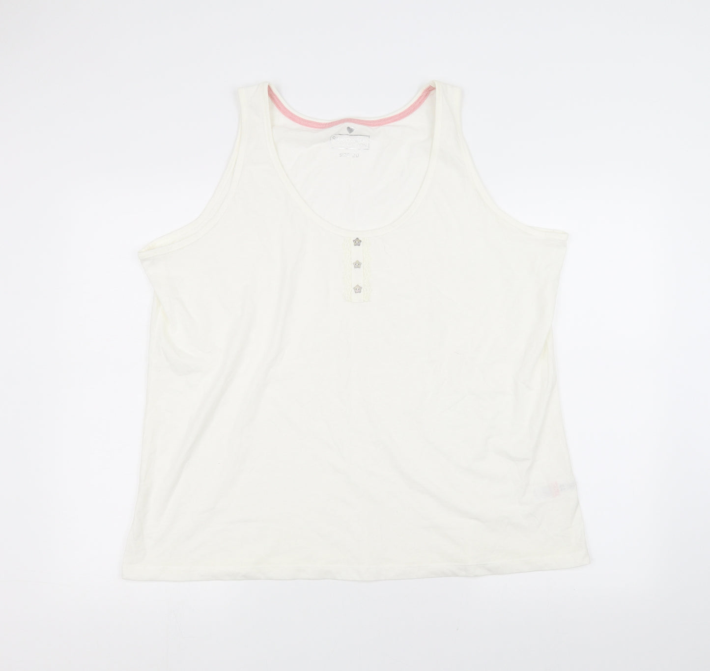 Preworn Womens White   Basic Tank Size 20