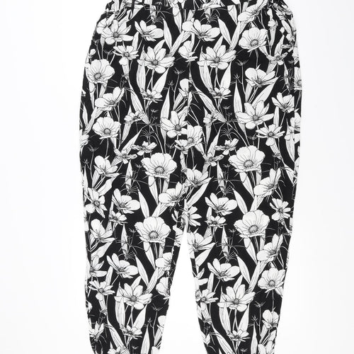 F&F Womens Black Floral  Trousers  Size 18 L26 in
