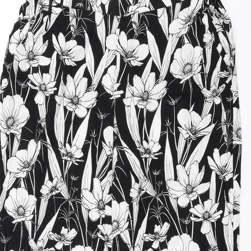 F&F Womens Black Floral  Trousers  Size 18 L26 in