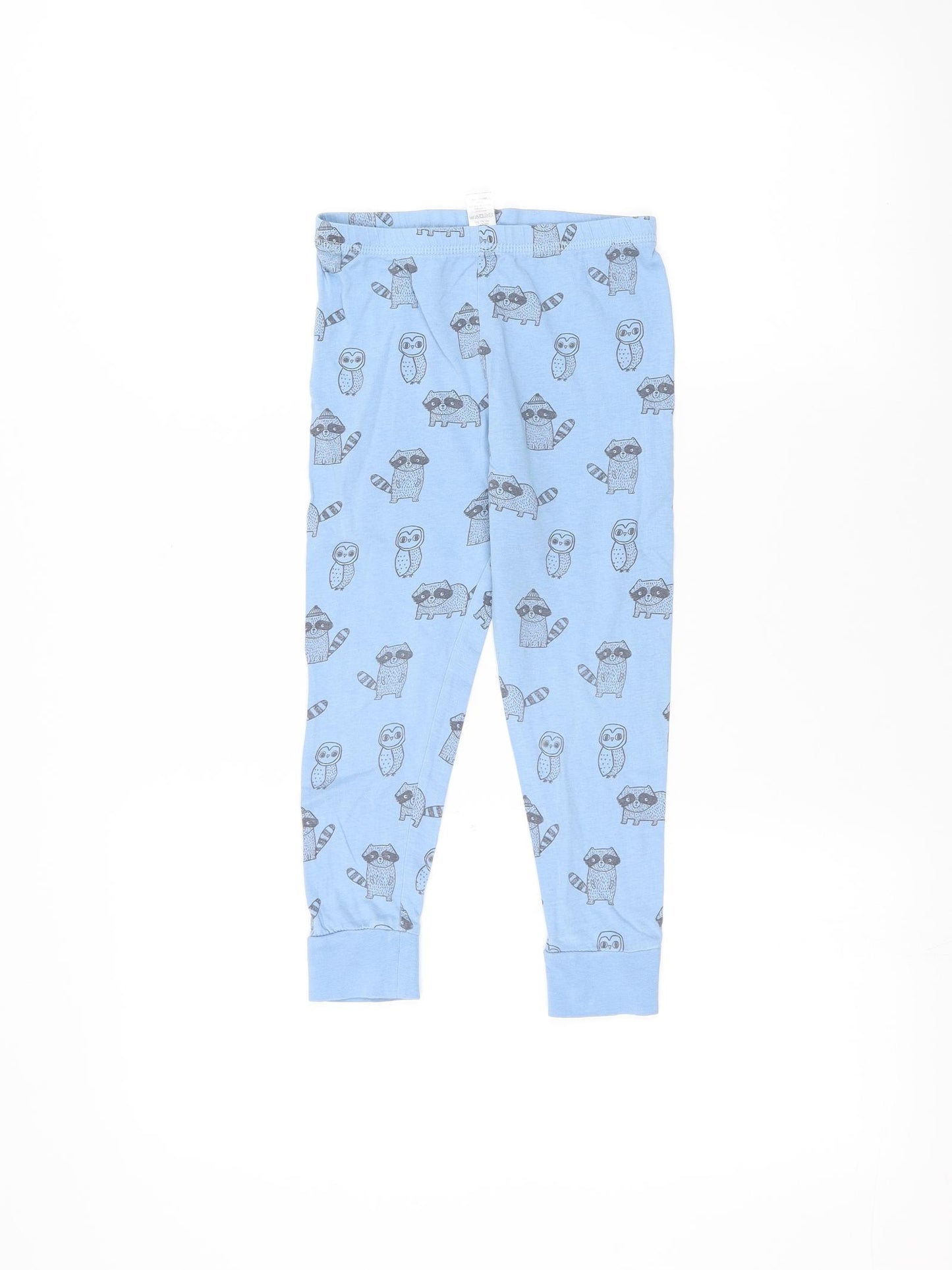 George Boys Blue   Sweatpants Trousers Size 3-4 Years - Raccoon and owl print