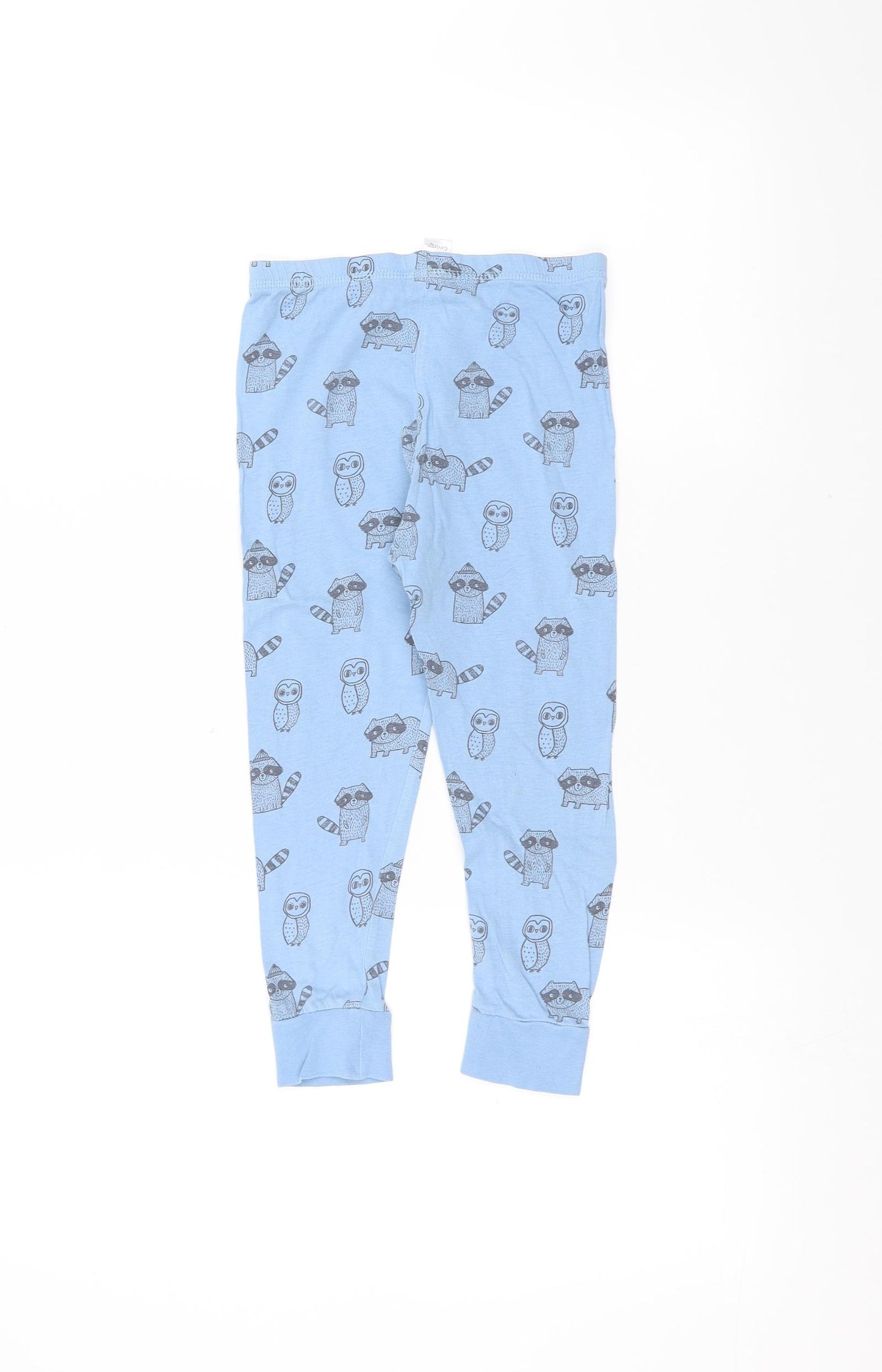 George Boys Blue   Sweatpants Trousers Size 3-4 Years - Raccoon and owl print