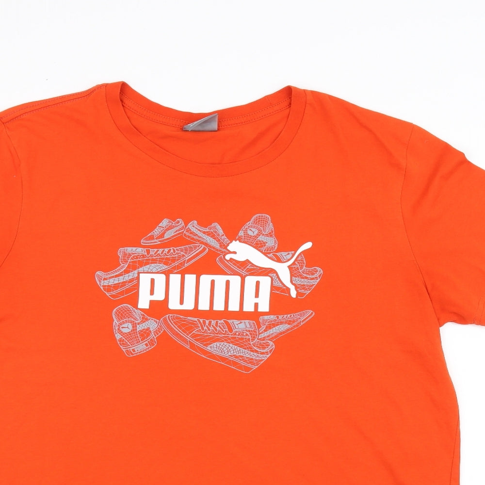 PUMA Mens Orange    T-Shirt Size L