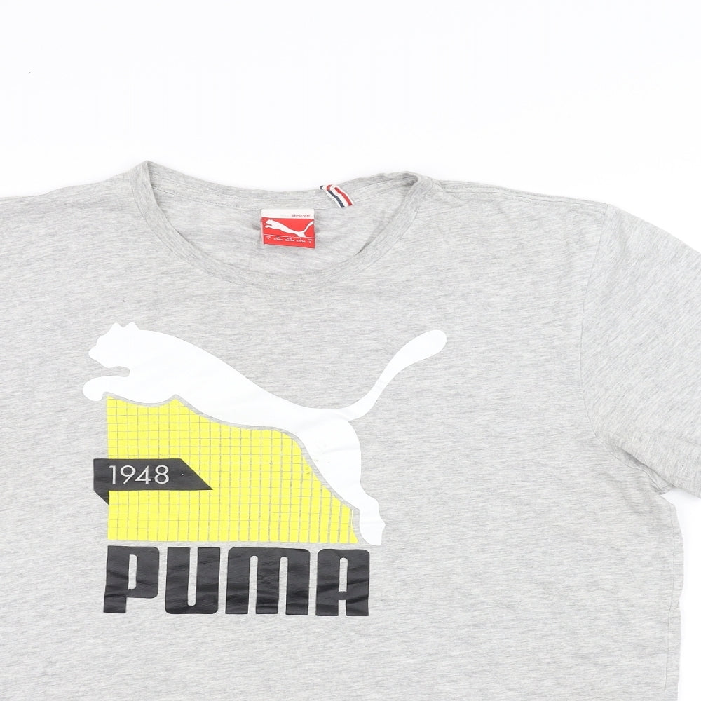 PUMA Mens Grey    T-Shirt Size L