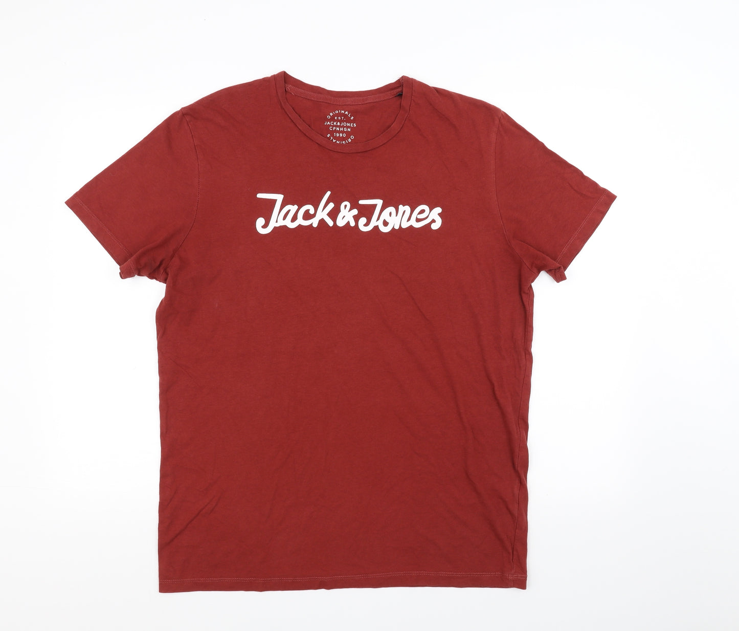 JACK & JONES Mens Red    T-Shirt Size XL