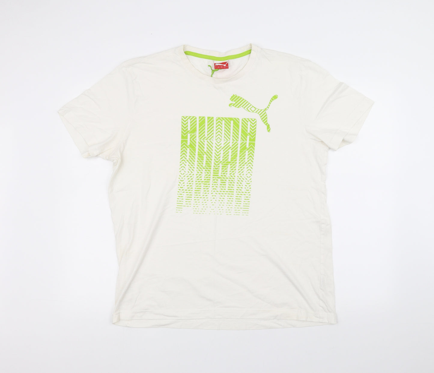 PUMA Mens White    T-Shirt Size L