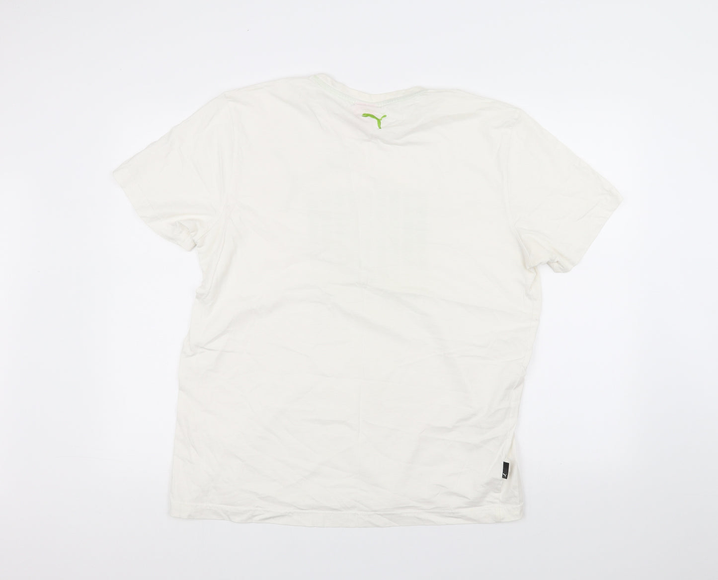 PUMA Mens White    T-Shirt Size L