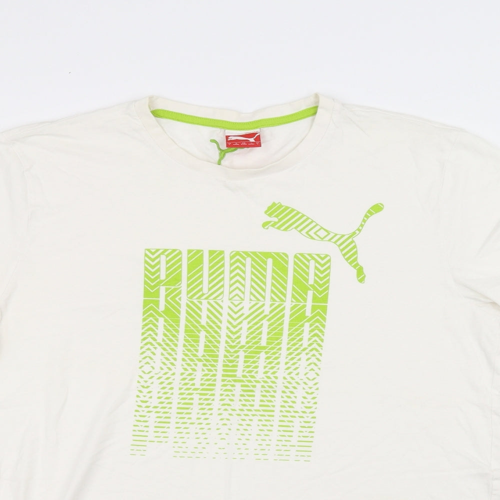 PUMA Mens White    T-Shirt Size L